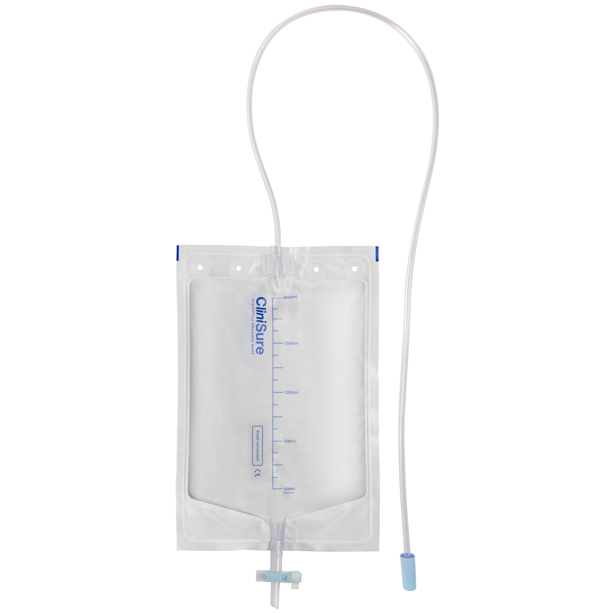 CliniSure Single-Use Non-Sterile Drainable Night Drainage Bag with T Tap